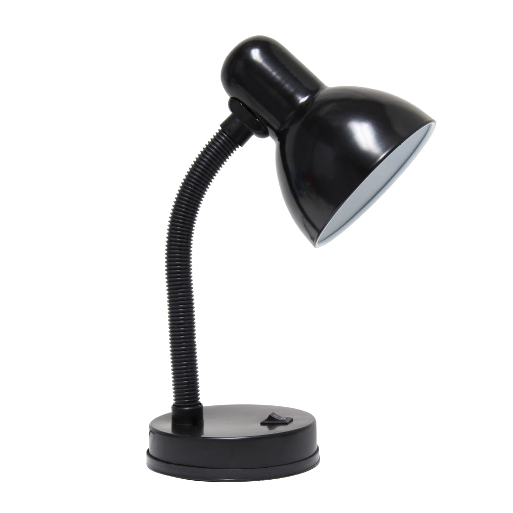 Simple Designs Basic Desk Lamp, 13inH, Black Shade/Black Base