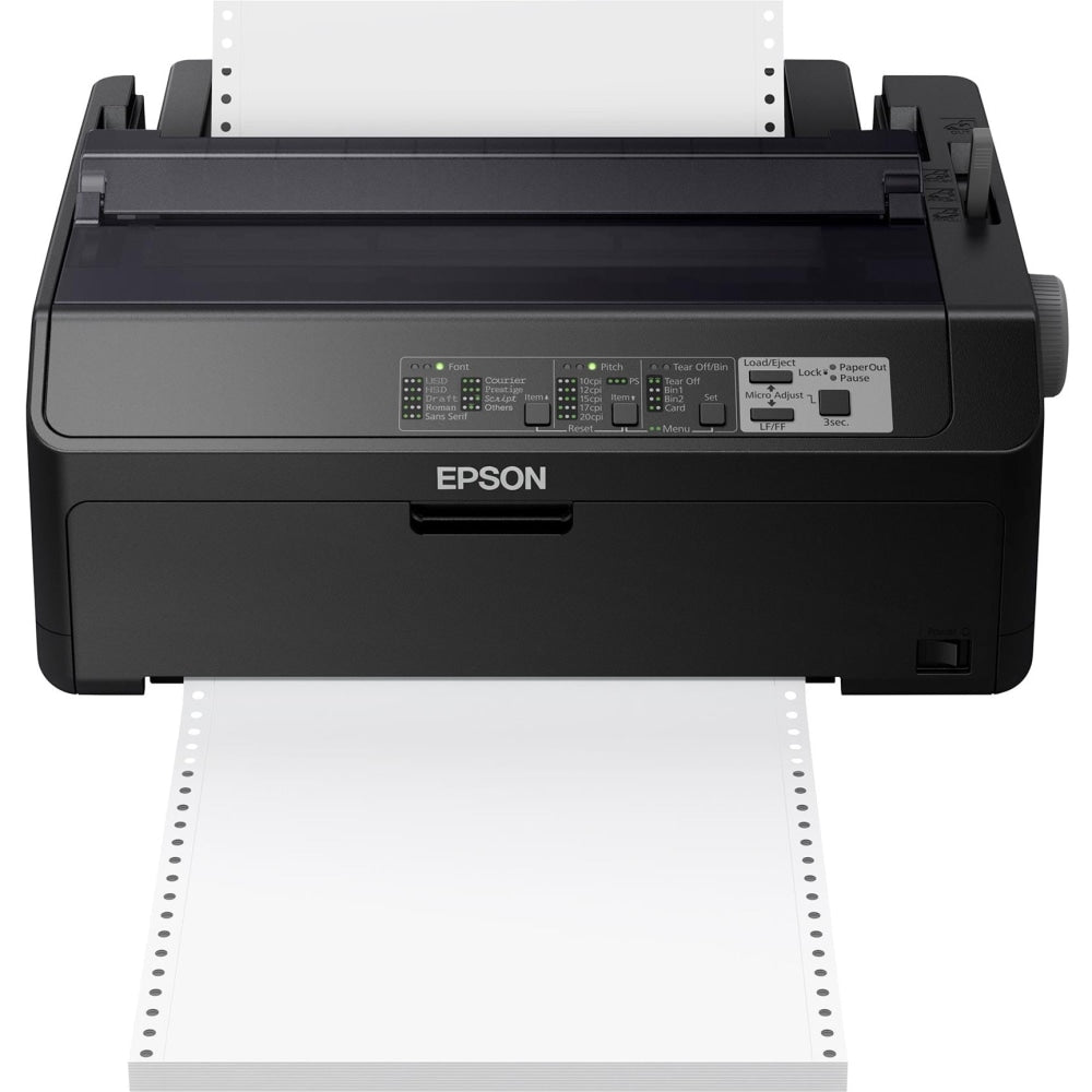 Epson LQ-590II NT 24-pin Dot Matrix Printer - Monochrome - Energy Star - 584 cps Mono - 8.50in Width x 11in Length - USB - Parallel - Serial - Fast Ethernet