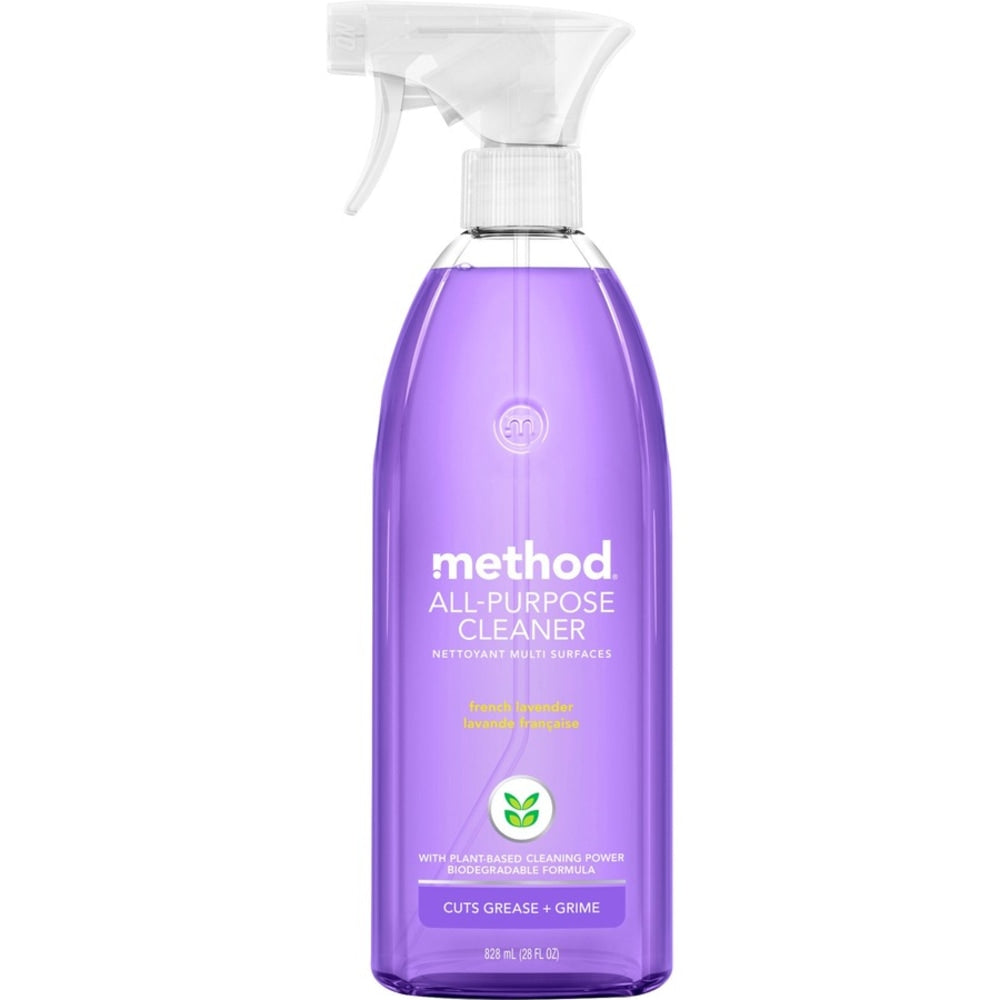 Method All-Purpose Cleaner - 28 fl oz (0.9 quart) - Fresh, French Lavender Scent - 8 / Carton - Non-toxic - Lavender