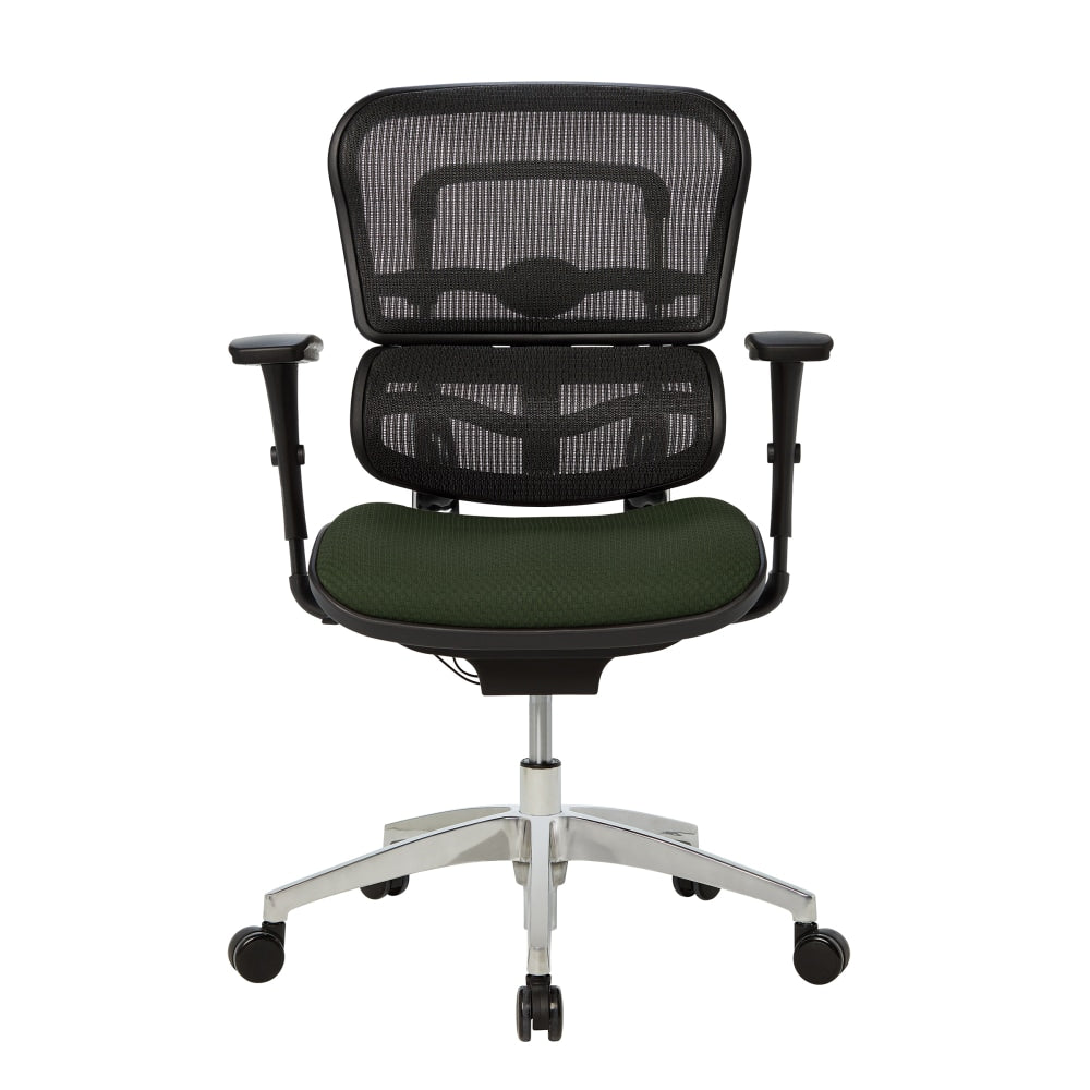 WorkPro 12000 Series Ergonomic Mesh/Premium Fabric Mid-Back Chair, Black/Olive, BIFMA Compliant