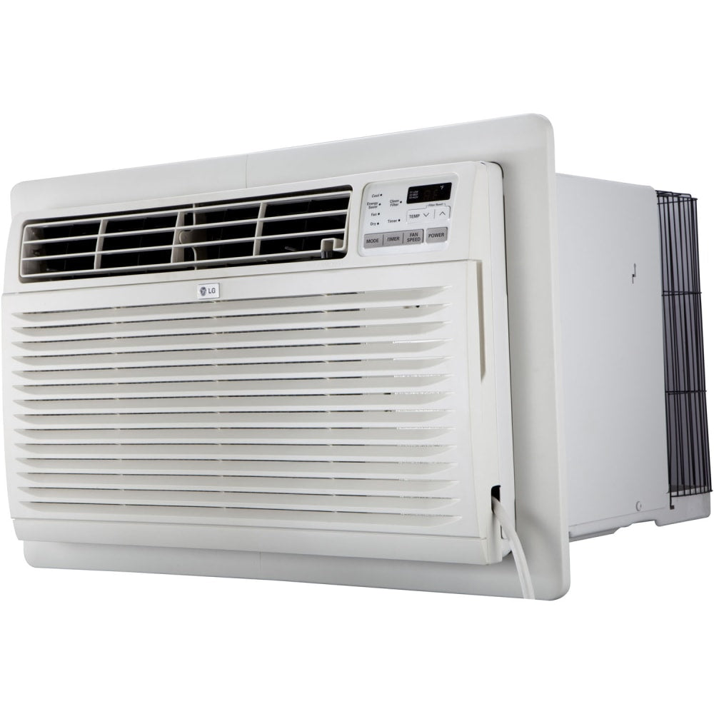 LG 230V Through-The-Wall Air Conditioner With Heat, 11,200 BTU, 14 7/16inH x 24inW x 20 1/8inD, White