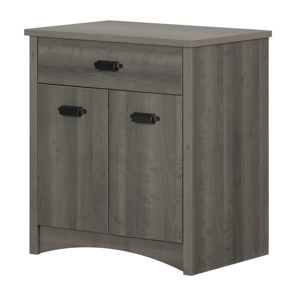 South Shore Gascony 27inW Printer Cabinet With Drawer, Gray Maple