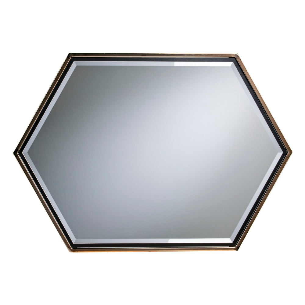 Holly & Martin Whexis Hexagon Wall Mirror, 34in x 24in, Champagne