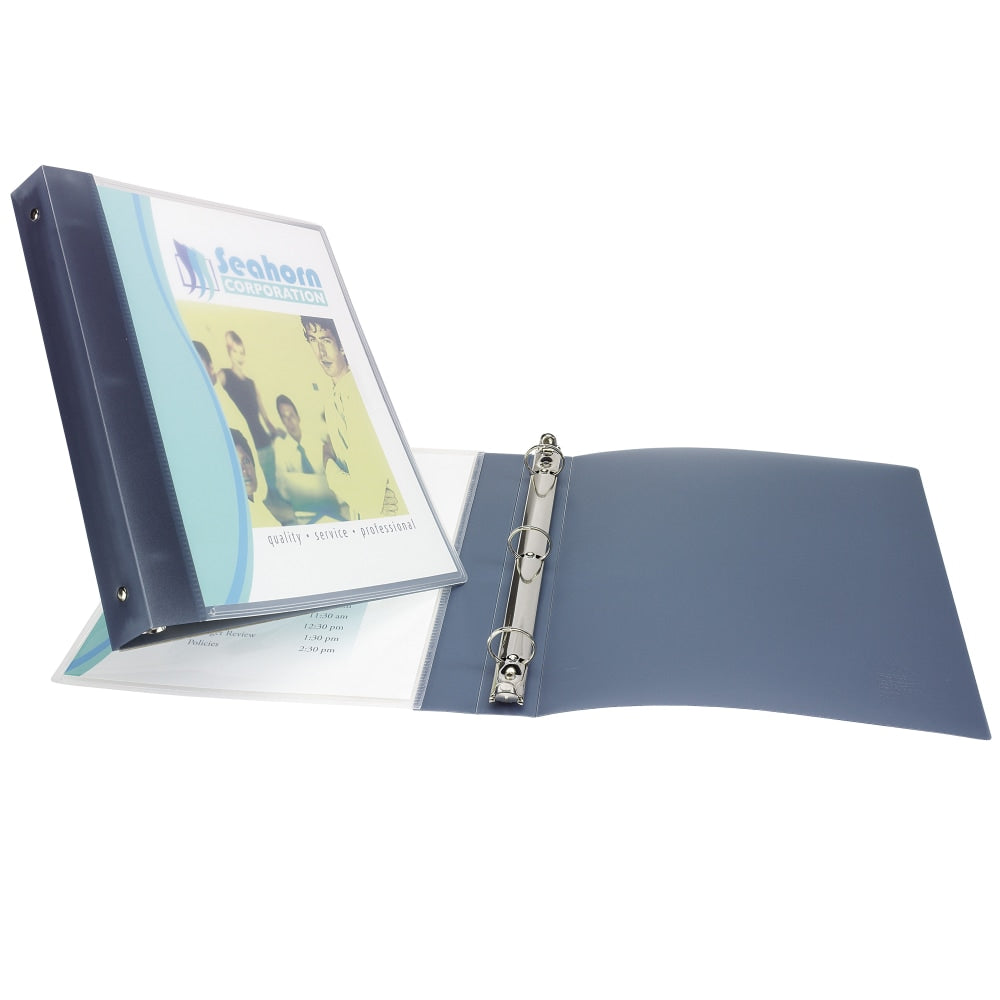 Avery Flexible View 3 Ring Binder, 1in Round Rings, Gray, 1 Binder