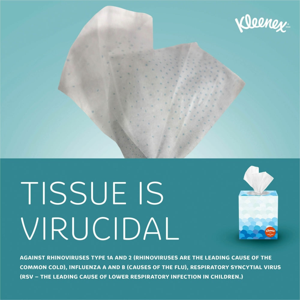 Kleenex Anti-Viral 3-Ply Facial Tissue, White, 68 Sheets Per Box, Carton Of 12