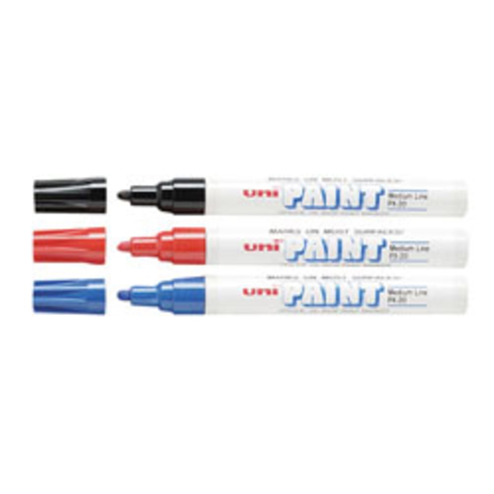 Uni-Paint Markers, Medium Point, Red, Pack Of 12