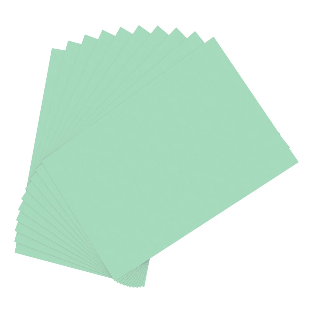 Office Depot Brand Construction Paper, 12in x 18in, 100% Recycled, Light Green, Pack Of 50 Sheets