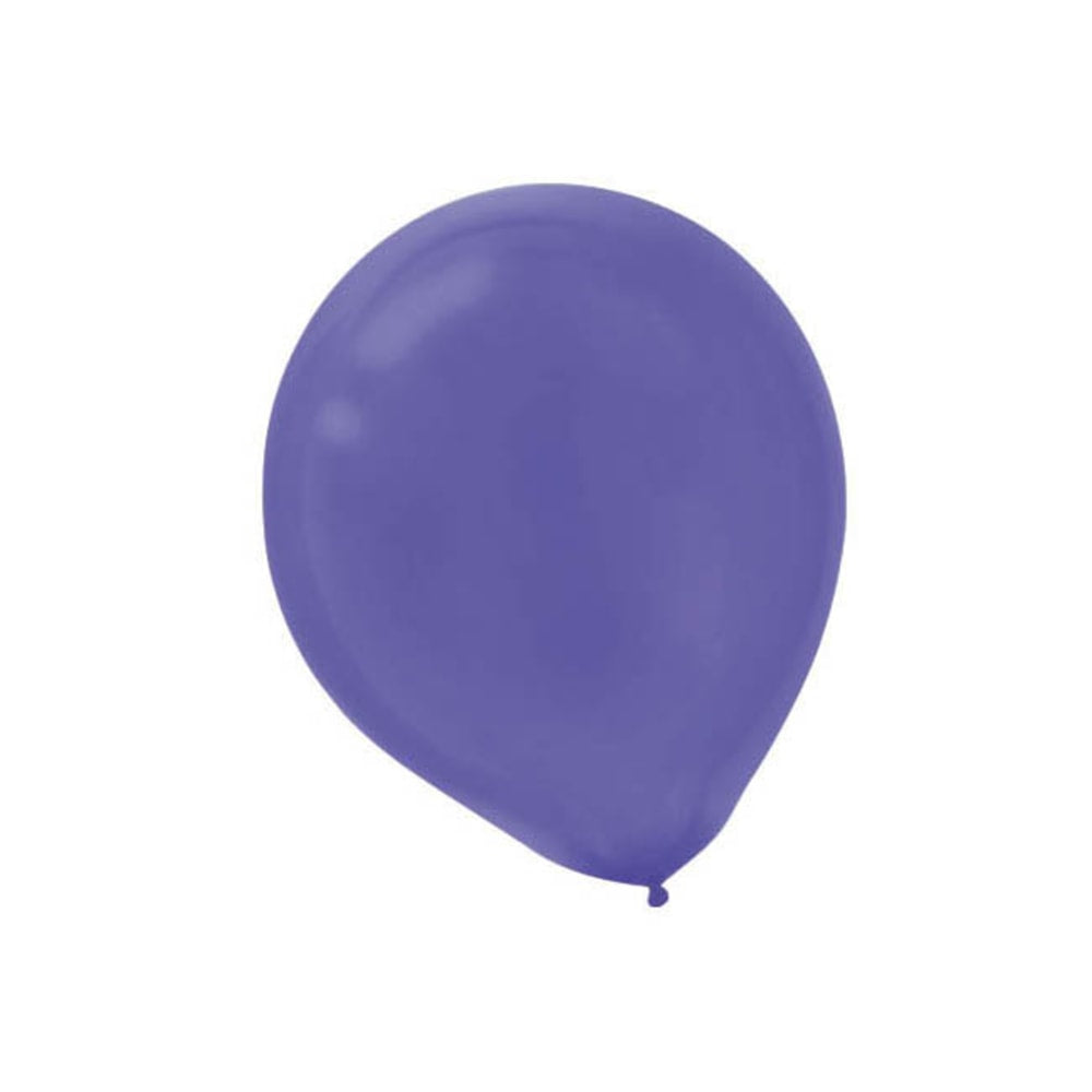 Amscan Latex Balloons, 12in, New Purple, 15 Balloons Per Pack, Set Of 4 Packs