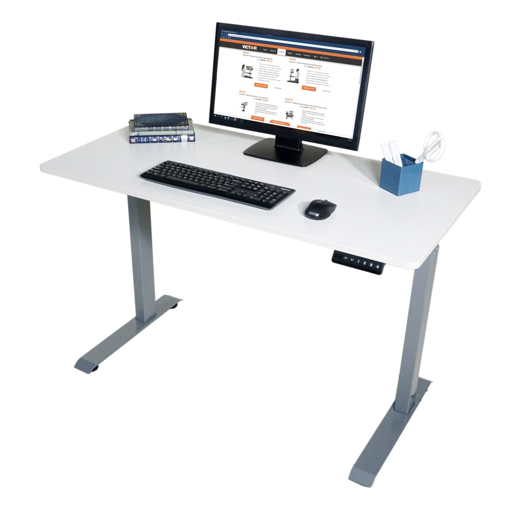 Victor Electric 48inW Standing Desk, White