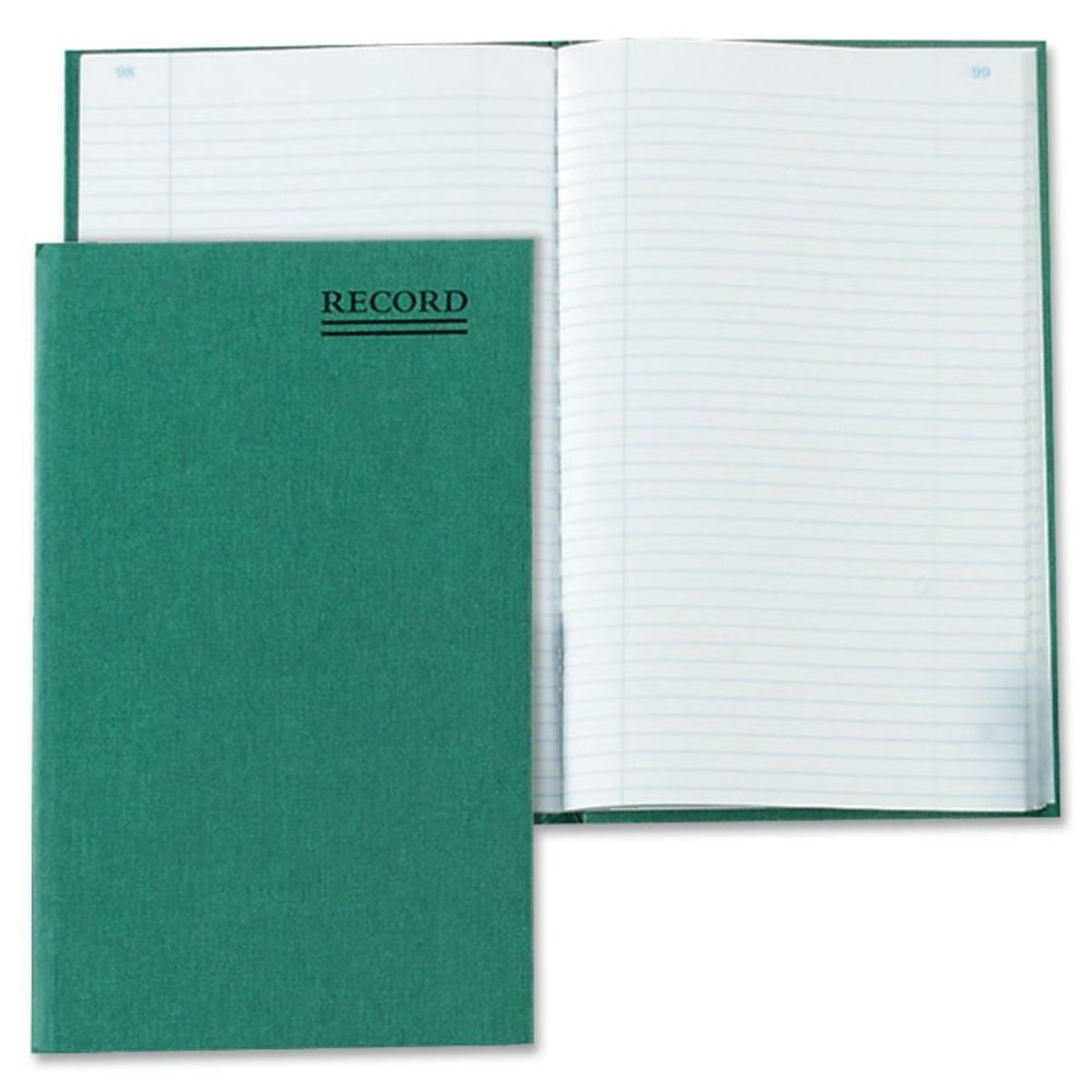 Rediform Green Cover Record Account Book - 200 Sheet(s) - Gummed - 6.25in x 9.62in Sheet Size - Green - White Sheet(s) - Green Cover - Recycled - 1 Each