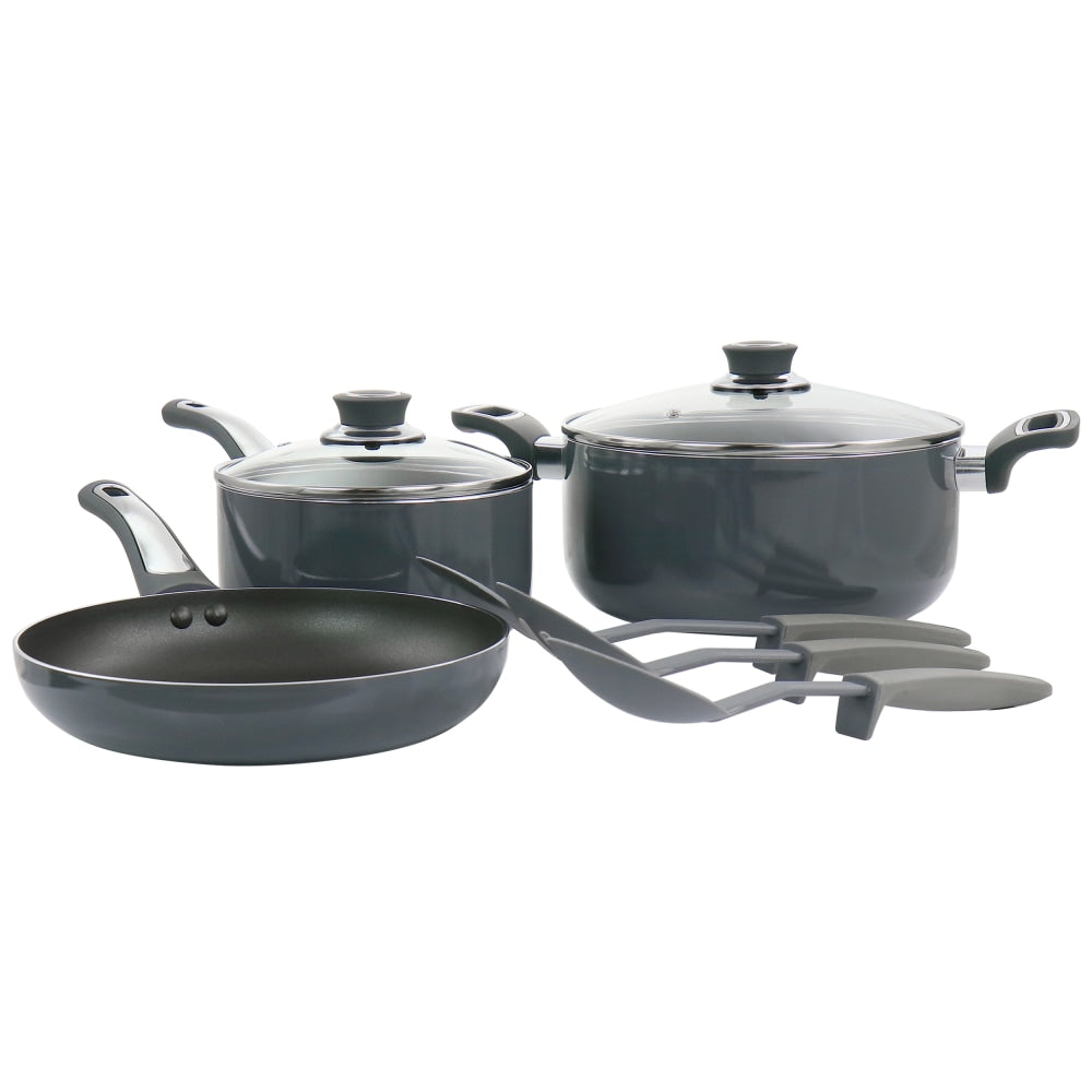 Oster Legacy 8-Piece Aluminum Non-Stick Cookware Set, Gray