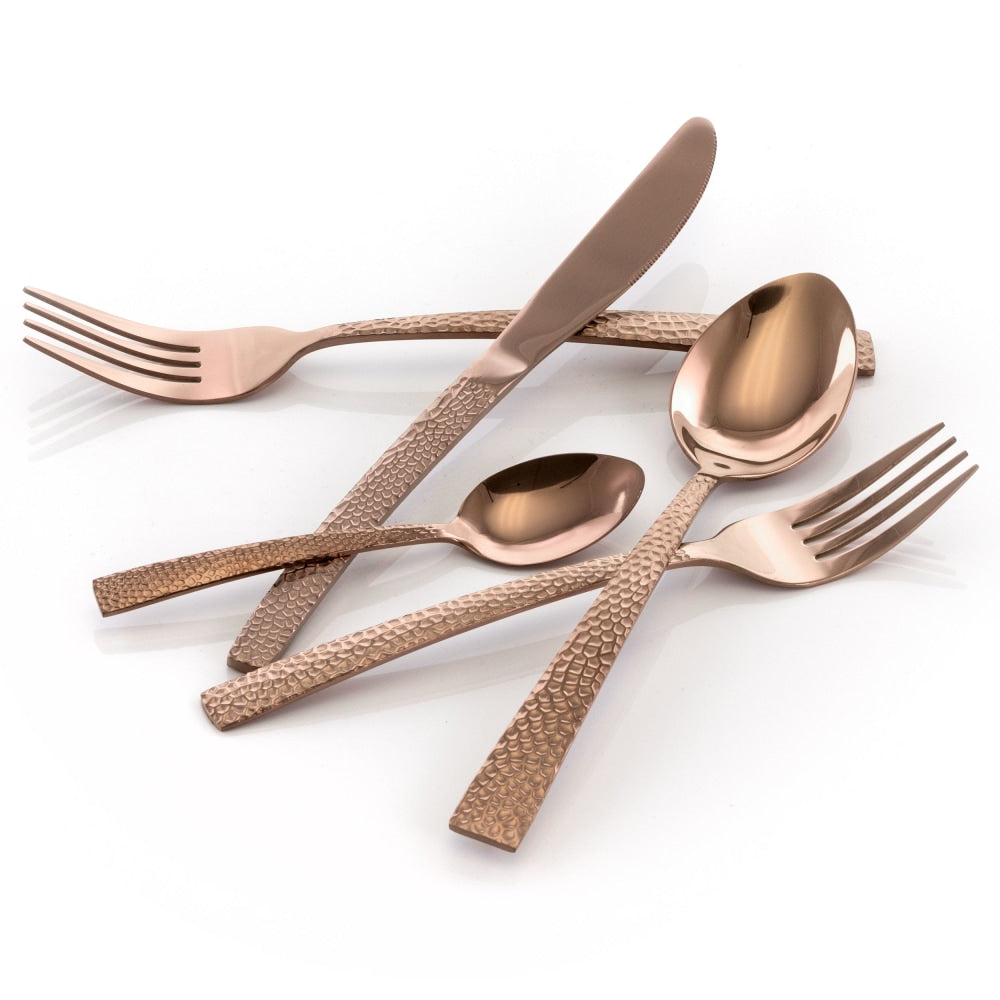 MegaChef Baily 20-Piece Flatware Set, Rose Gold