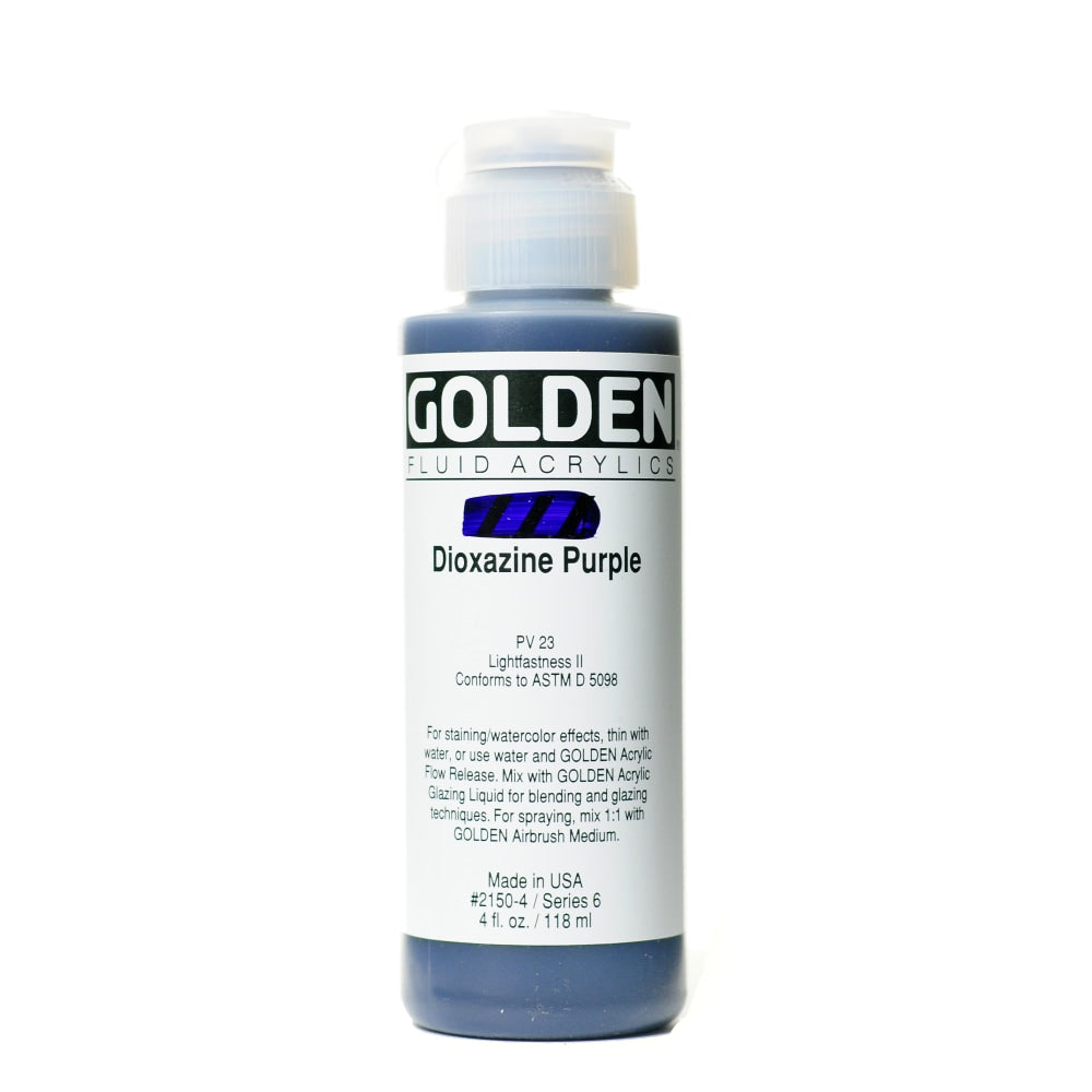 Golden Fluid Acrylic Paint, 4 Oz, Dioxazine Purple