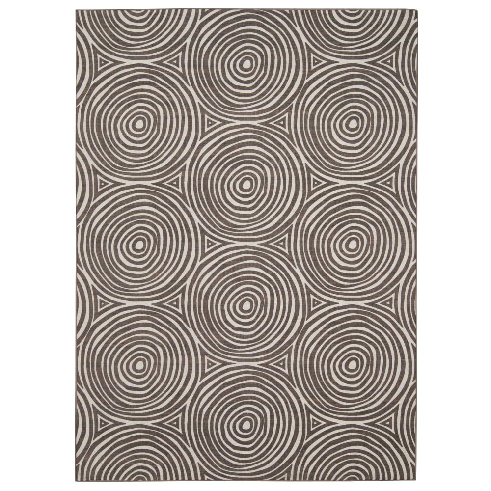 Linon Washable Outdoor Area Rug, Wycklow, 2ft x 3ft, Ivory/Brown