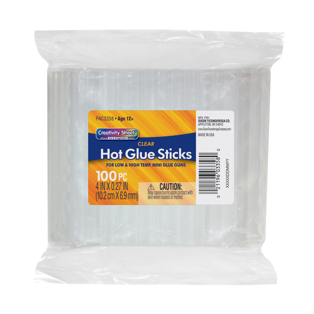 Chenille Kraft Glue Sticks, Clear, Pack Of 100