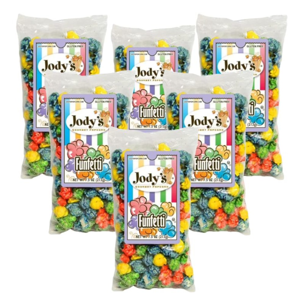 Jodys Popcorn Funfetti Popcorn, 7.5 Oz, Pack Of 6 Bags