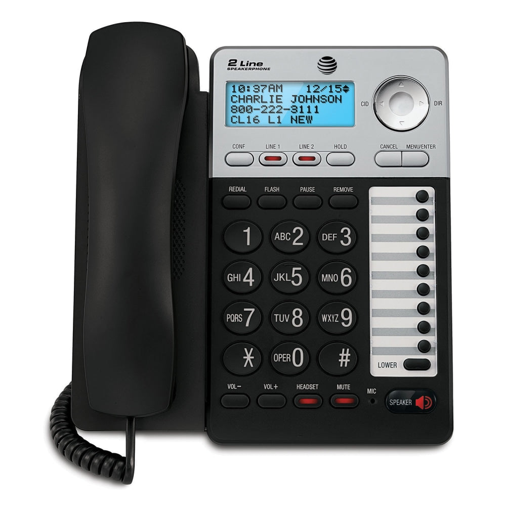 AT&T ML17929 2-Line Corded Phone with Caller ID/Call Waiting, Black