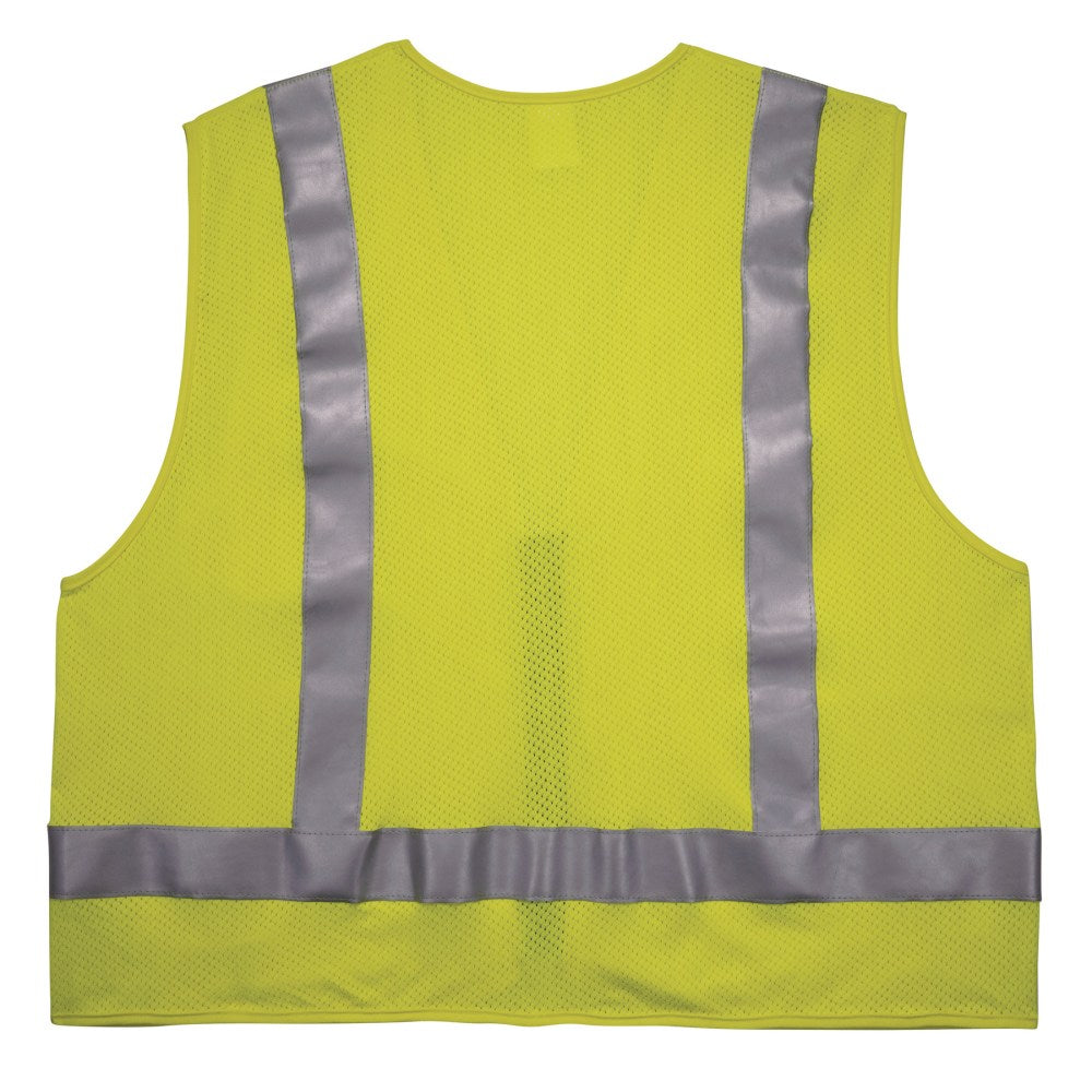 Ergodyne GloWear Flame-Resistant Hi-Vis Safety Vest, Class 2 Surveyors, 4X/5X, Lime, 8262FRZ