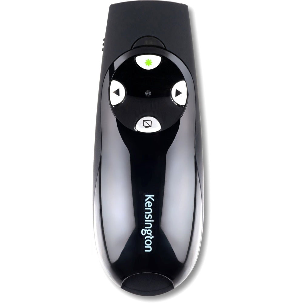 Kensington Presenter Expert Wireless with Green Laser - Black - Wireless - Radio Frequency - 2.40 GHz - Black - USB - 4 Button(s)