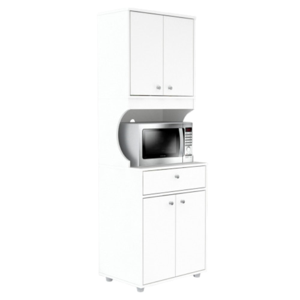 Inval Galley Melamine Kitchen Storage Cabinet, 4 Door, 67inH x 23-5/8inW x 14-5/8inD, White