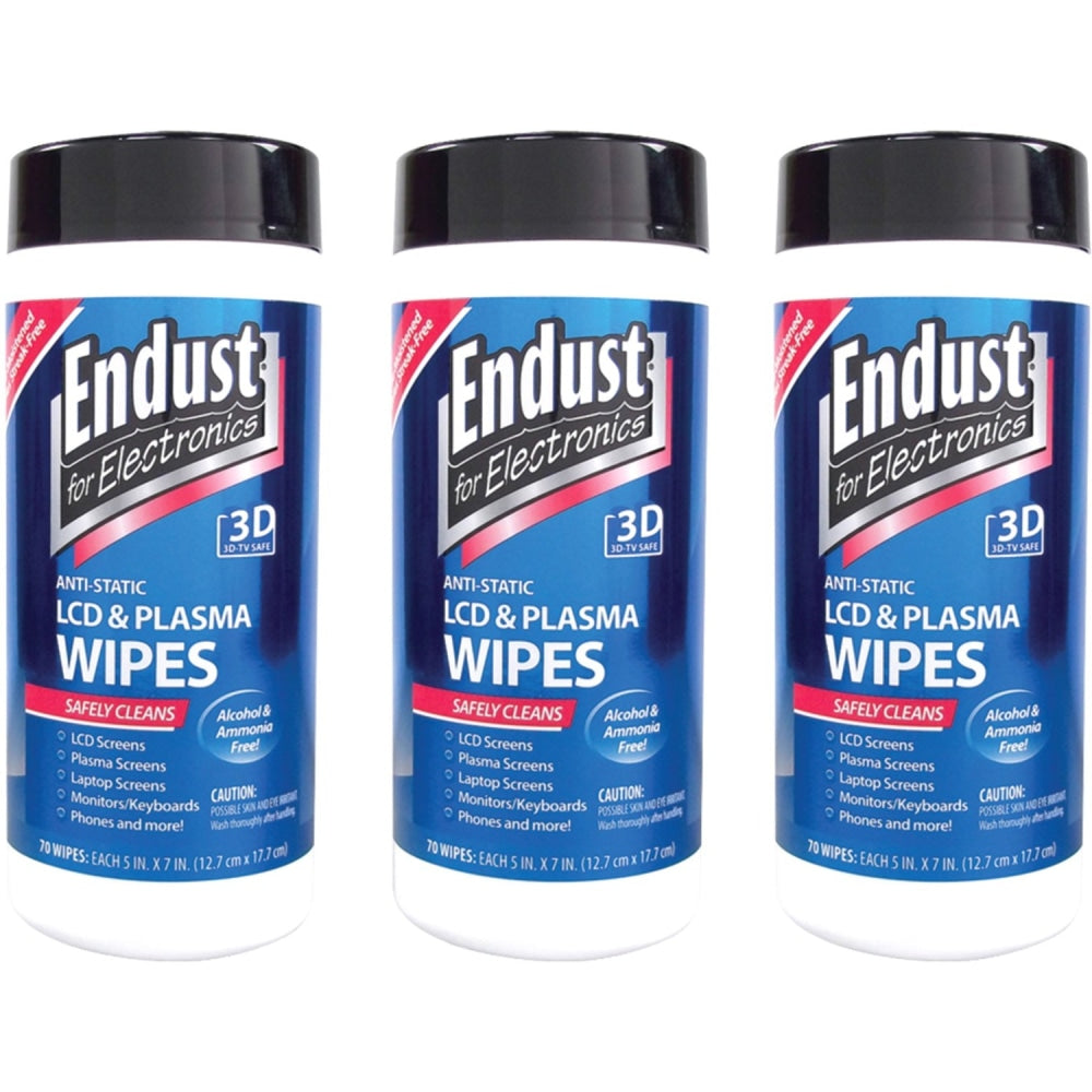 Endust 11506 LCD & Plasma Screen Cleaner Pop-Up Wipe - For PDA, Optical Media, Copier, Desktop Computer, Keyboard, Display Screen, Telephone, Fax Machine, Mobile Phone, Audio Equipment, Gaming Console, .. - 3 Pack