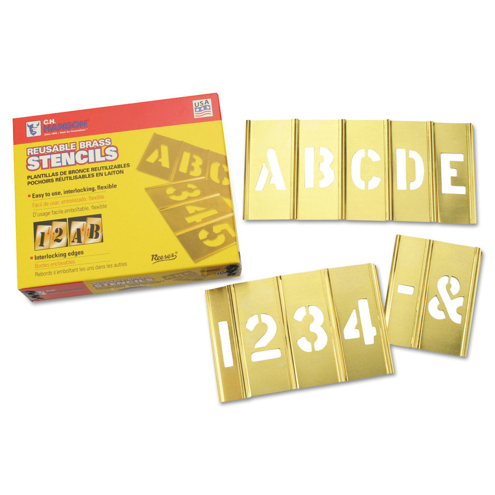 Brass Stencil Letter & Number Sets, Brass, 4 in