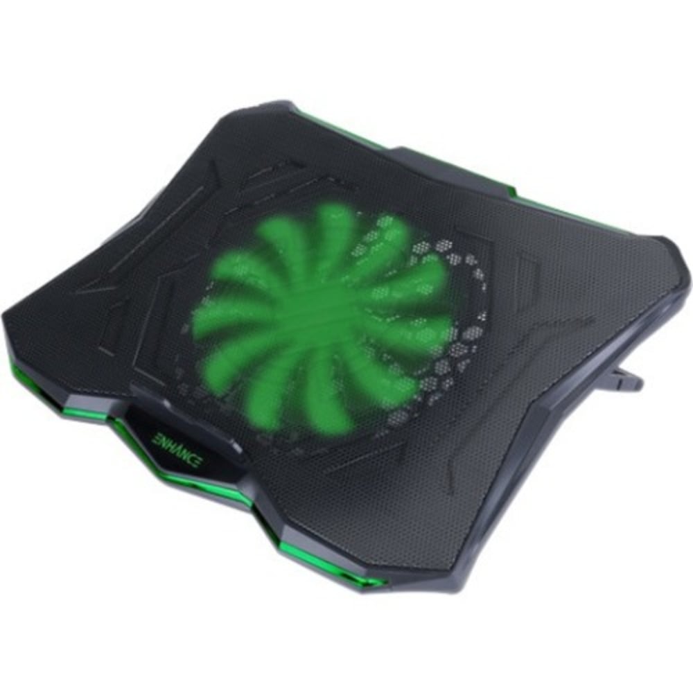 Enhance Cryogen 5 Laptop Cooling Pad (Green) - Upto 17in Screen Size Notebook Support - 1 Fan(s) - 800 rpm - 471.3 gal/min - Metal Mesh