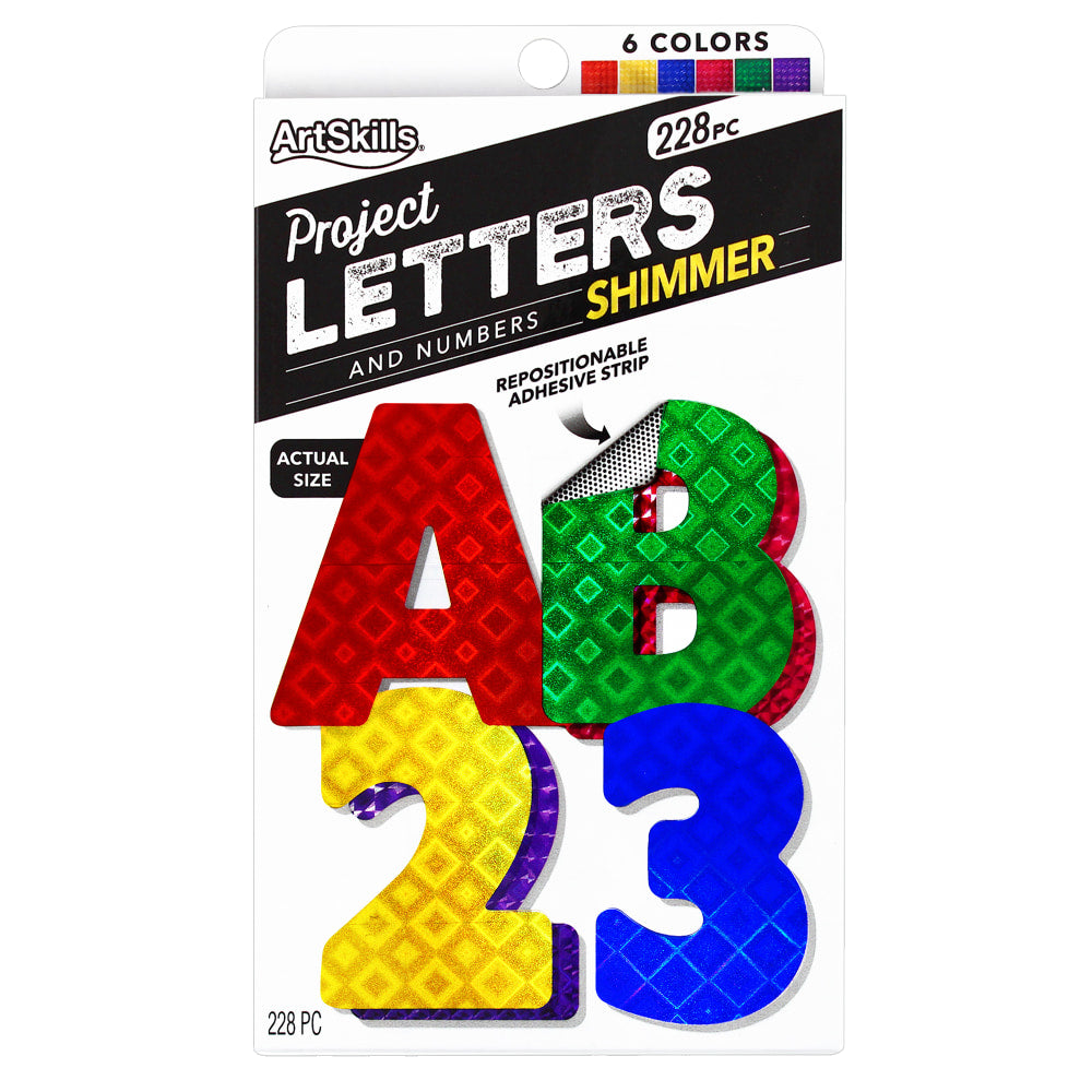 ArtSkills 100% Recycled Quick Letters, 2in, Assorted Holographic Colors, Pack Of 216