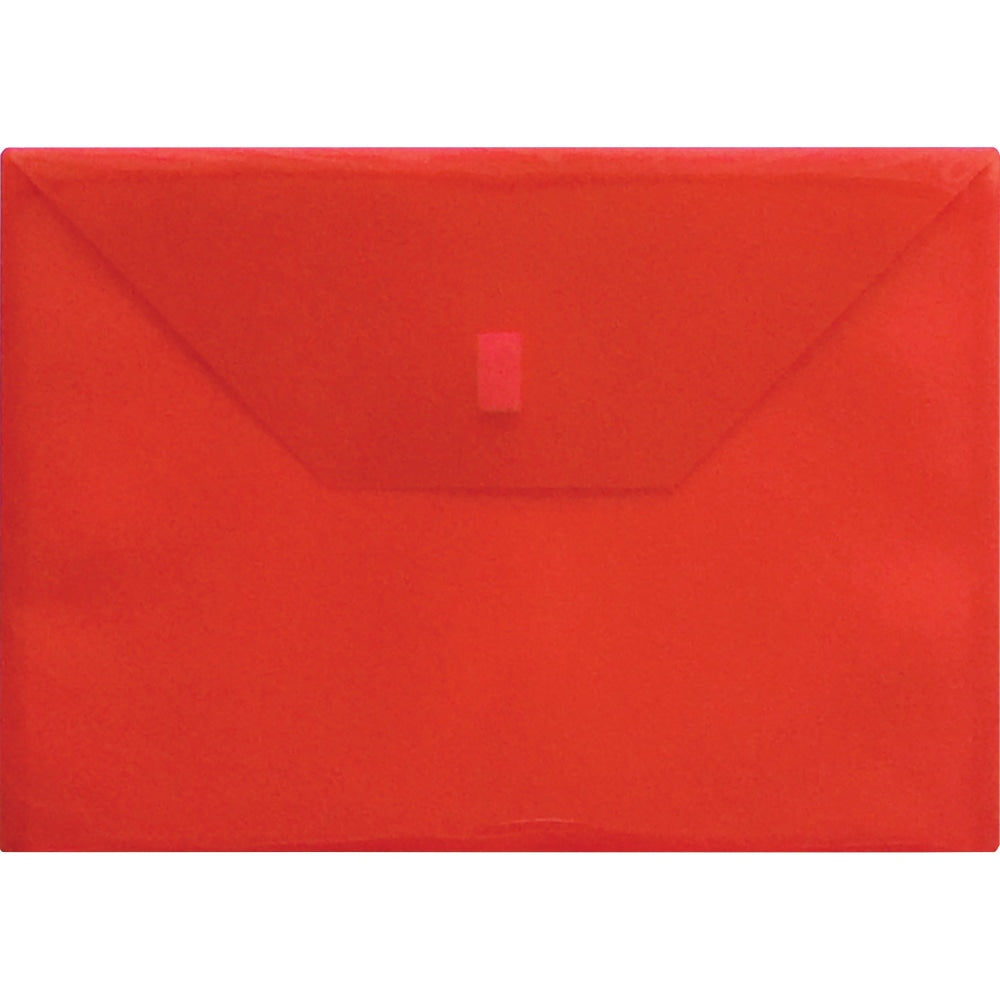 Lion Letter Recycled File Pocket - 8 1/2in x 11in - 180 Sheet Capacity - Transparent, Red - 20% Recycled - 1 Each