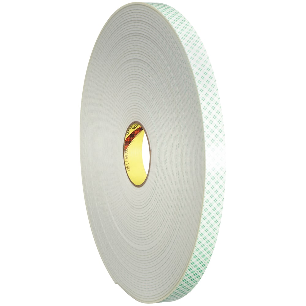 3M 4008 Double-Sided Foam Tape, 3in Core, 2in x 5 Yd., Natural