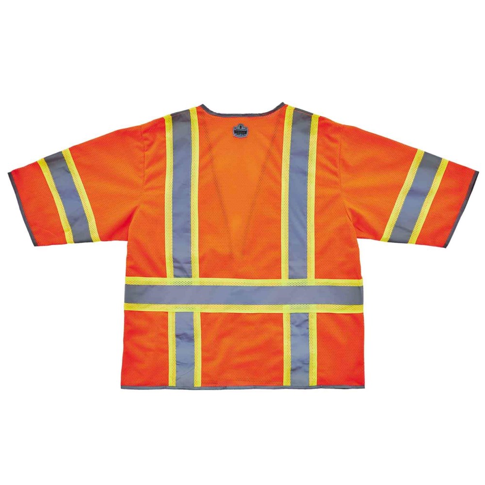 Ergodyne GloWear Safety Vest, 2-Tone Hi-Vis Surveyor 8346Z, Class 3, Large/X-Large, Orange