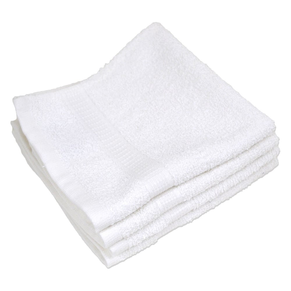 Spa and Comfort Washcloths, 13in x 13in, White, Pack Of 12 Washcloths