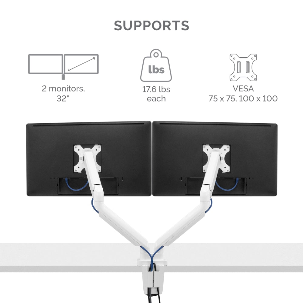 Fellowes Platinum Series Dual Flat-Panel Monitor Arms, White