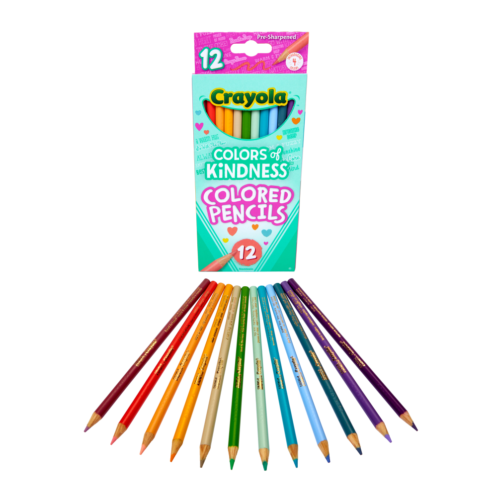 Crayola Colors of Kindness Colored Pencils, Assorted Lead Colors, Pack Of 12 Pencils