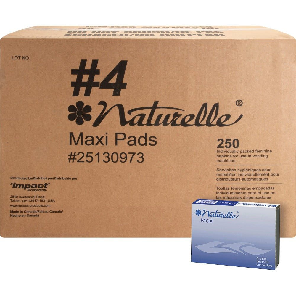 Rochester Midland Naturelle Maxi Pads With Wings, Carton Of 250