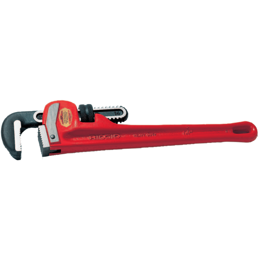 Heavy-Duty Straight Pipe Wrench, Steel Jaw, 10 in