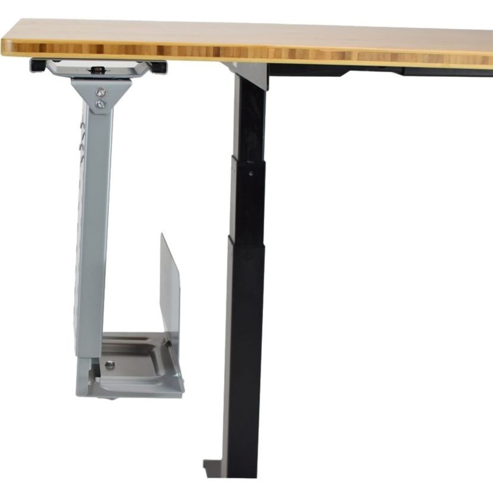 Uncaged Ergonomics CPU1- Swiveling Under Desk Metal Computer CPU Holder Adjustable Height Width Gray - Store CPUs out of the way with this metal, under-desk swiveling CPU holder. The adjustable height and width CPU cage fits a range of CPU sizes.