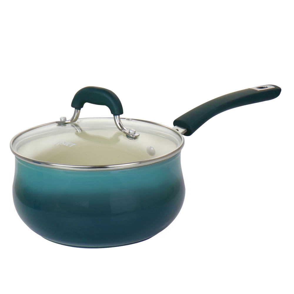 Oster Corbett Aluminum Nonstick Saucepan, 3.1 Qt, Blue