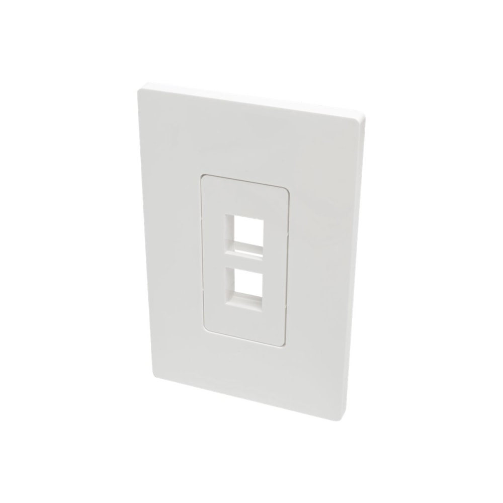 Tripp Lite Single-Gang 2-Port Wall Plate Keystone Cat5/Cat6 USB HDMI Dport RCA - Faceplate - white - 1-gang - 2 ports - TAA Compliant