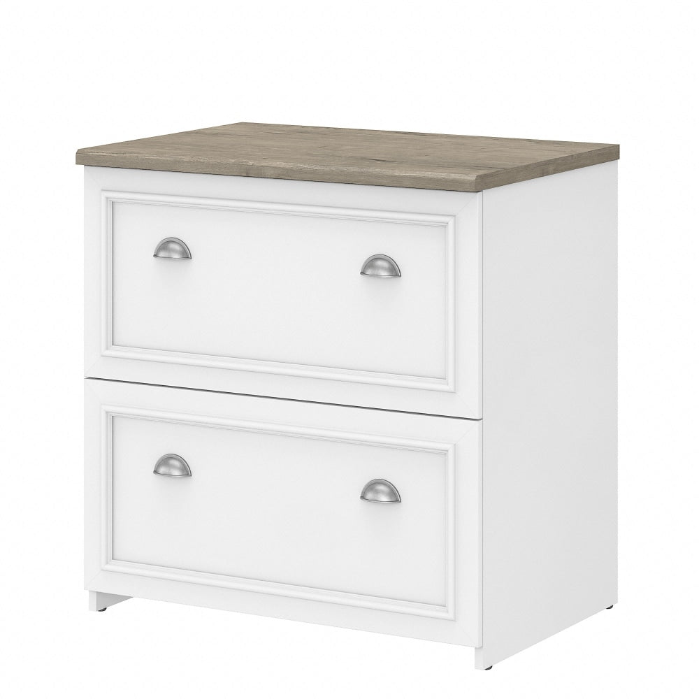 Bush Furniture Fairview 29-5/8inW x 20-7/8inD Lateral 2-Drawer File Cabinet, Shiplap Gray/Pure White, Standard Delivery