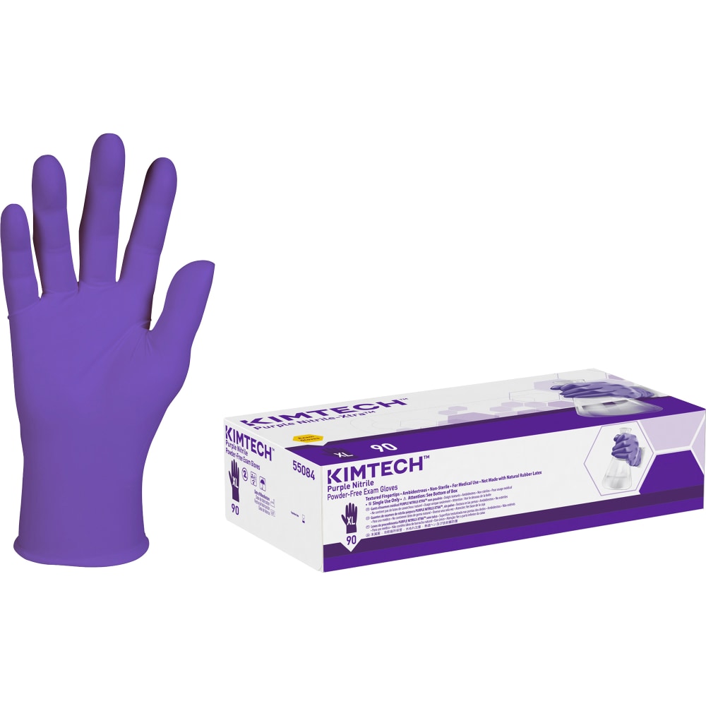 Kimberly-Clark Safeskin Nitrile Exam Gloves, Extra-Large, Purple, Box Of 90