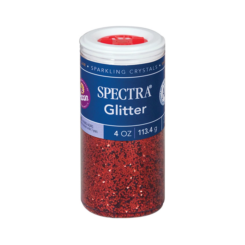 Spectra Glitter, Red, 4 Oz, Set Of 6 Jars