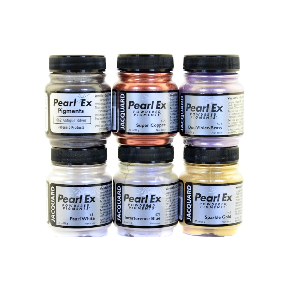 Jacquard Pearl Ex Powdered Pigments, Assorted, Set Of 6