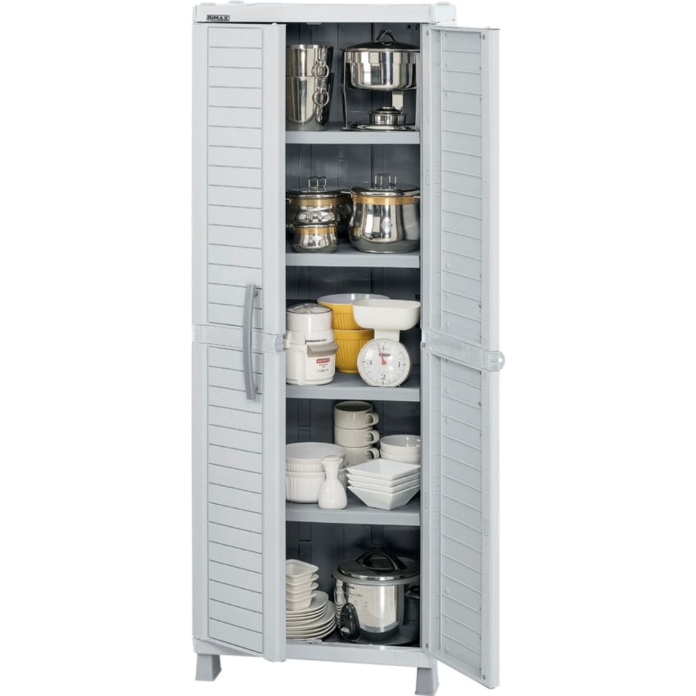 Inval 2-Door Storage Cabinet, 74-7/16inH x 17-3/4inW x 17-3/4inD, Light Gray