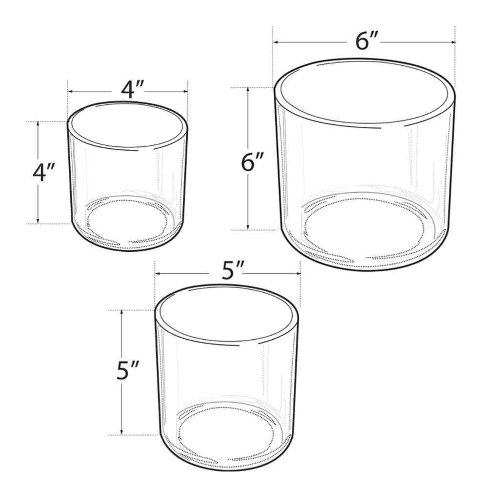 Azar Displays Deluxe 3-Bin Set, Cylindrical, Clear