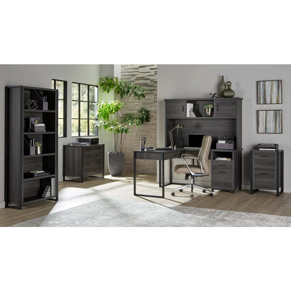 Realspace DeJori 32-3/4inW x 19-9/16inD Lateral 2-Drawer File Cabinet, Charcoal