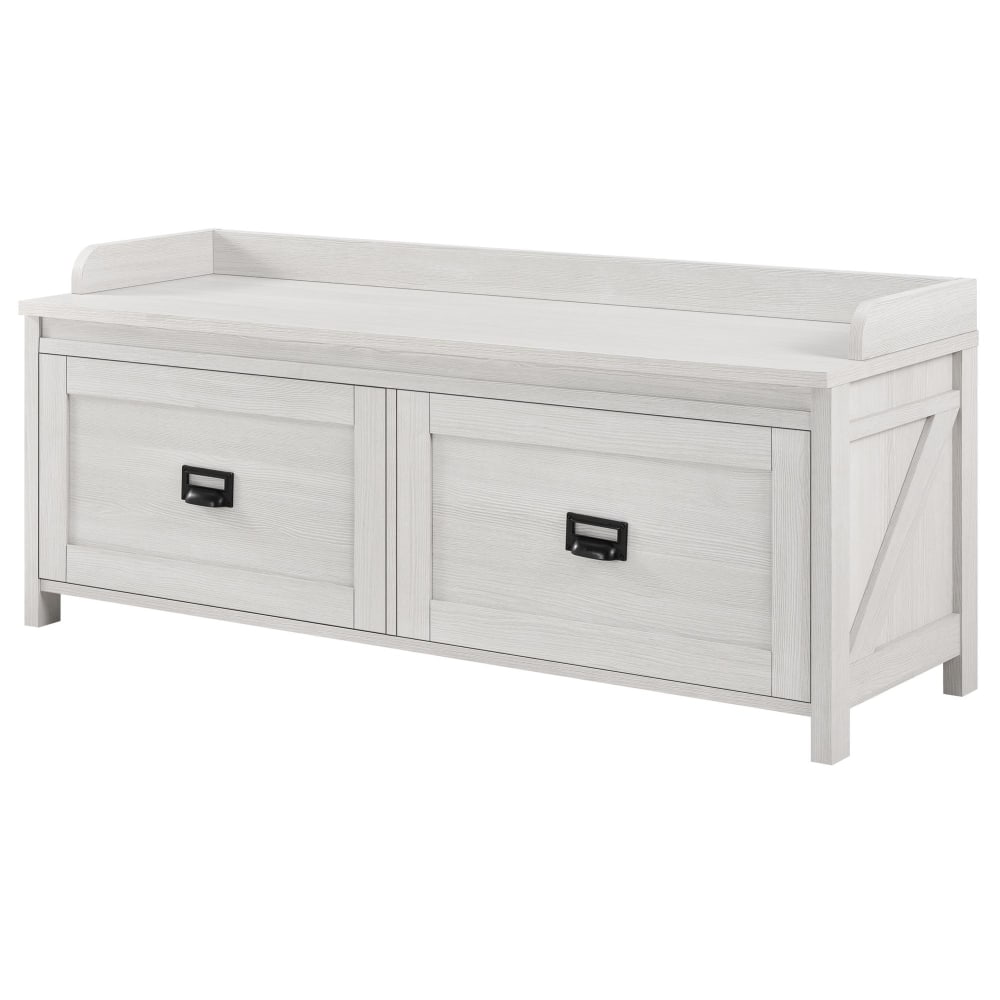 Ameriwood Home Farmington Entryway Storage Bench, 2 Drawers, Ivory Pine