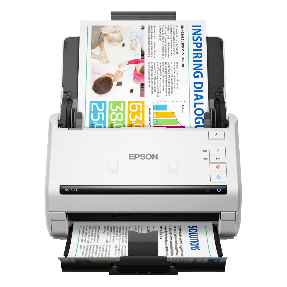 Epson DS-530 II Large Format ADF Scanner - 600 dpi Optical - 30-bit Color - 24-bit Grayscale - 35 ppm (Mono) - 35 ppm (Color) - Duplex Scanning - USB