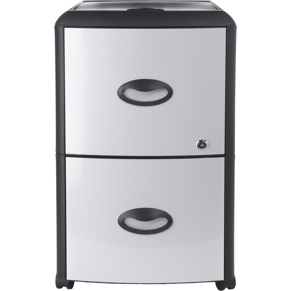 Storex 15inD Vertical File Cabinet With Casters, 100% Recycled, Gray/Black