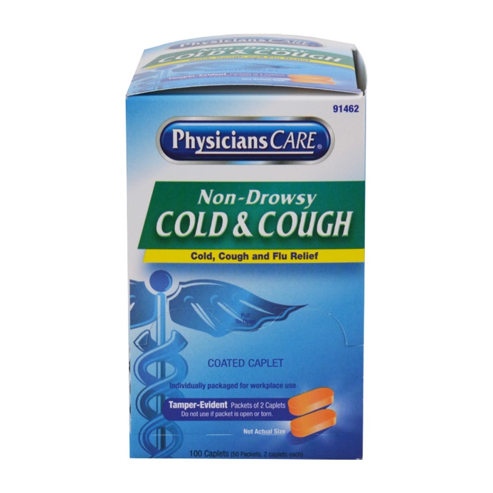 First Aid Only Physicians Care Cough Cold Tablets, Bottle Of 100 Tablets